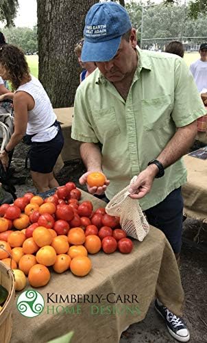 אפס פסולת כותנה אורגנית רשת תוצרת תוצרת שימוש חוזר | שקיות רחיצה מובחרות לפירות וירקות טריים | ניתן לקומפוסט, מתכלה | אלטרנטיבה בר קיימא לשקיות ניילון | 4 גדלים | 7 תיקים